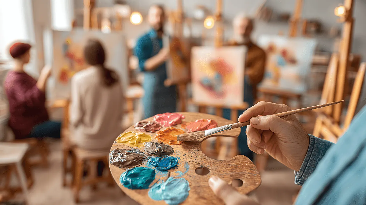Atelier Peinture, équipes en action pendant l'activité