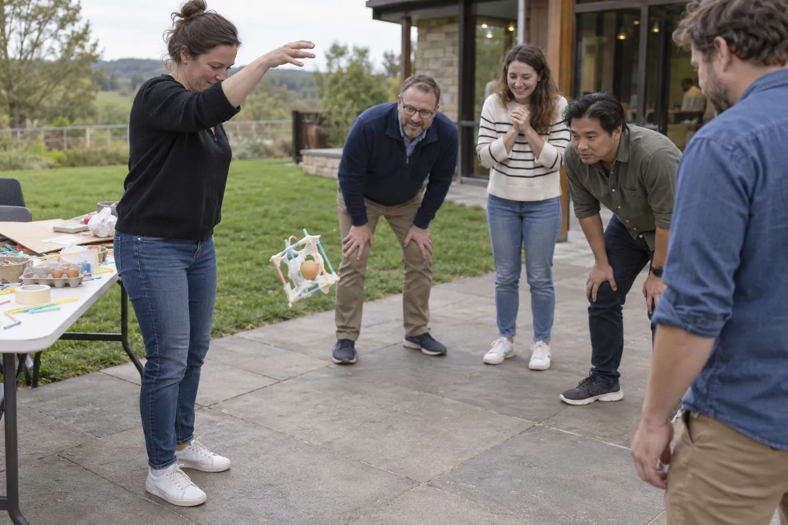Egg Drop Challenge, team building en entreprise, vue d'ensemble